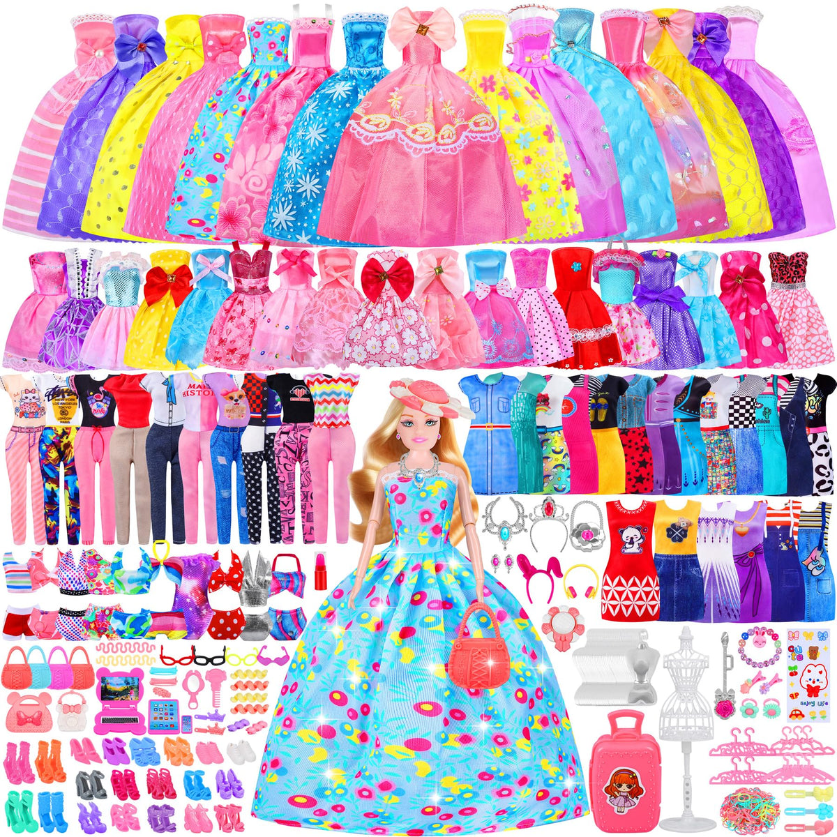 Doll Closet Playset with Doll, 342 Pcs Clothes and Accessories