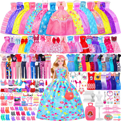 Doll Closet Playset with Doll, 342 Pcs Clothes and Accessories